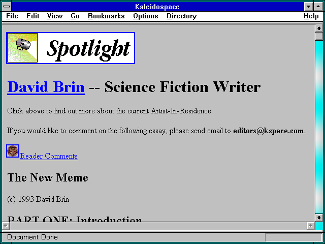 Screenshot of Kaleidospace