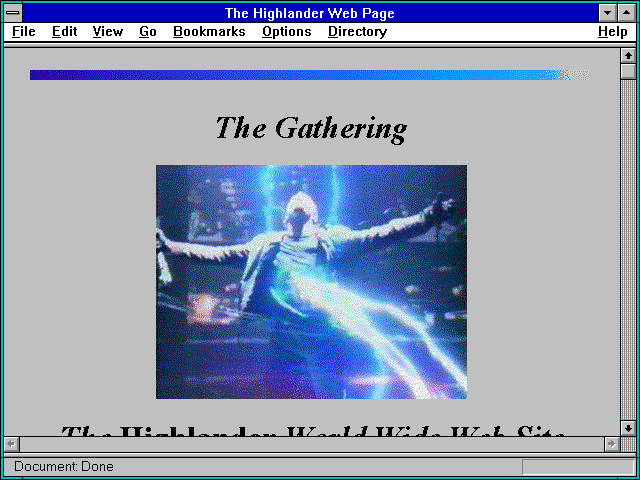 Screenshot of The Highlander Web Page
