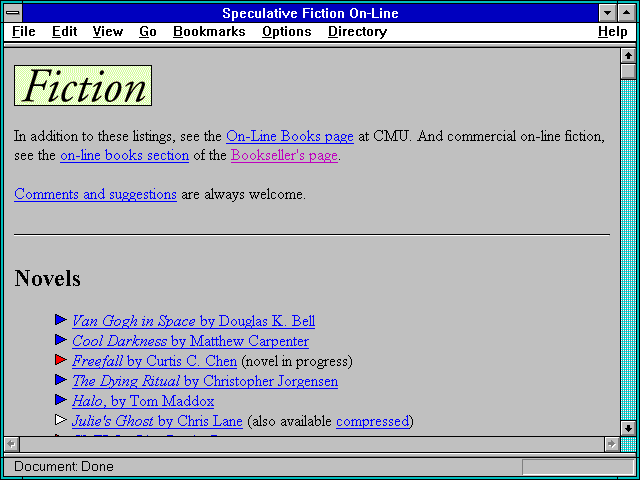 Screenshot of Speculative Fiction On-Line
