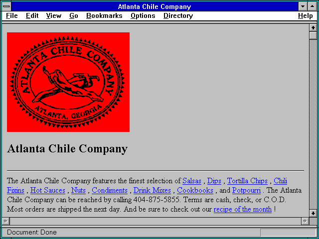 Screenshot of Atlanta Chile Company