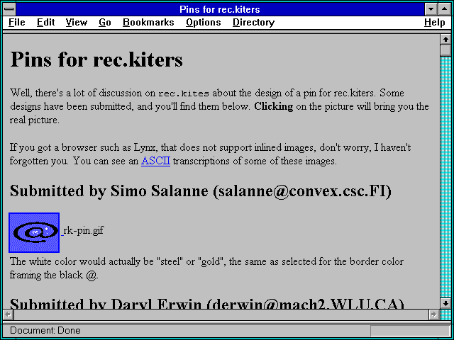 Screenshot of Pins for rec.kiters