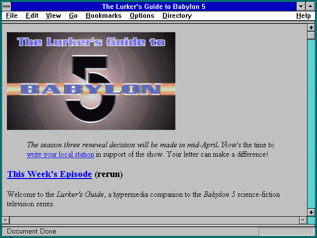 Screenshot of ee ee Babylon 5 Files.