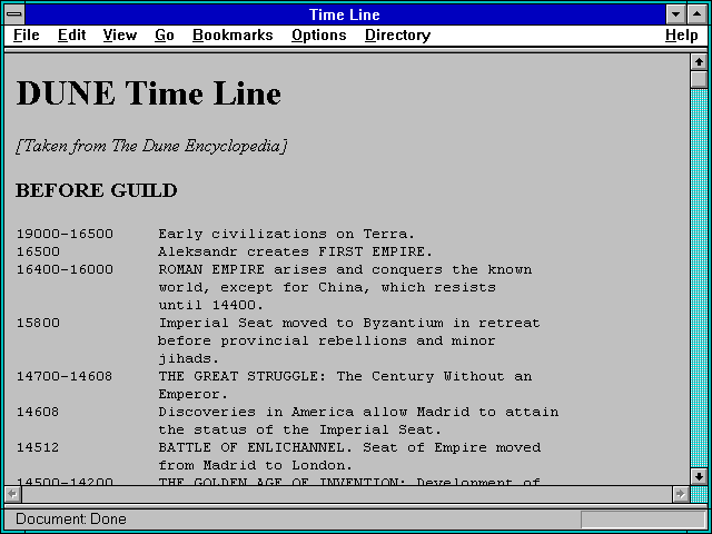 Screenshot of Future Section
