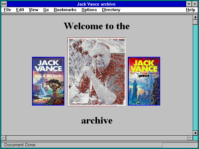 Screenshot of Jack Vance archive