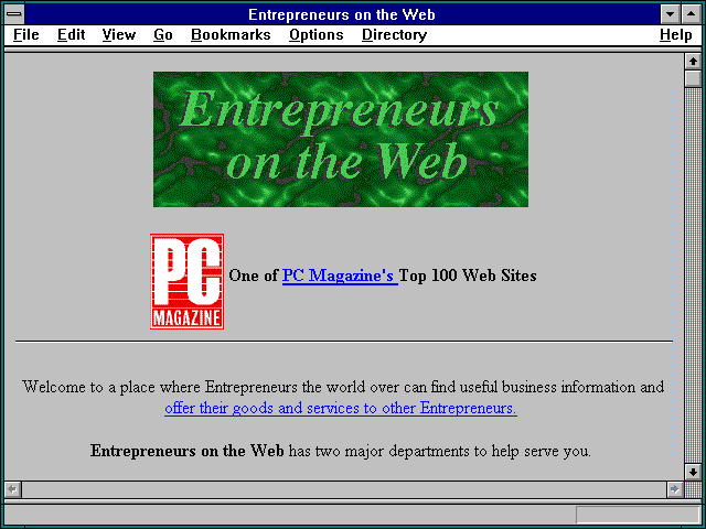 Screenshot of Entrance to the Shakespeare Web