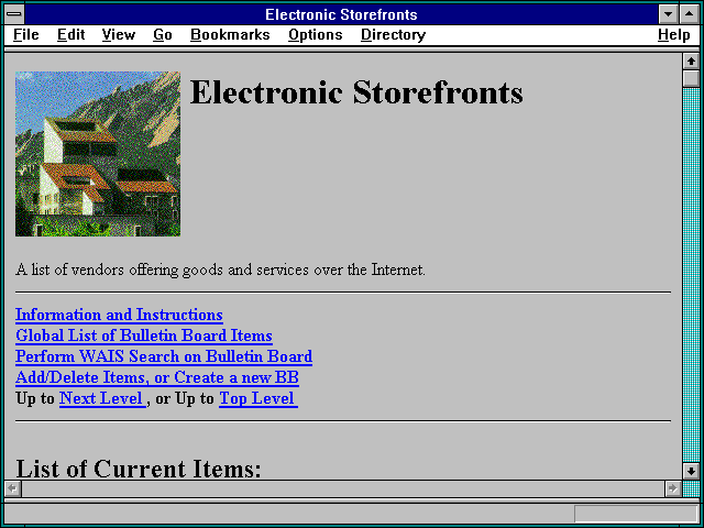 Screenshot of Electronic Storefronts