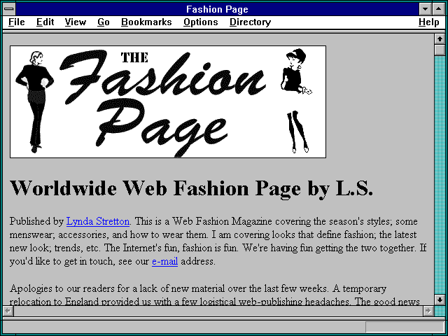 Screenshot of Fashion Page