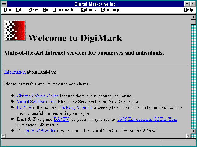 Screenshot of Digital Marketing, Inc.