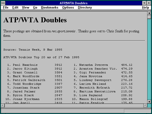 Screenshot of ATP/WTA Doubles