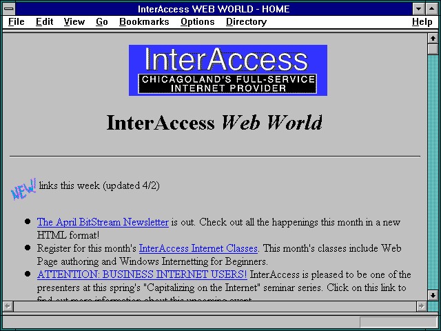 Screenshot of InterAccess WEB WORLD - HOME