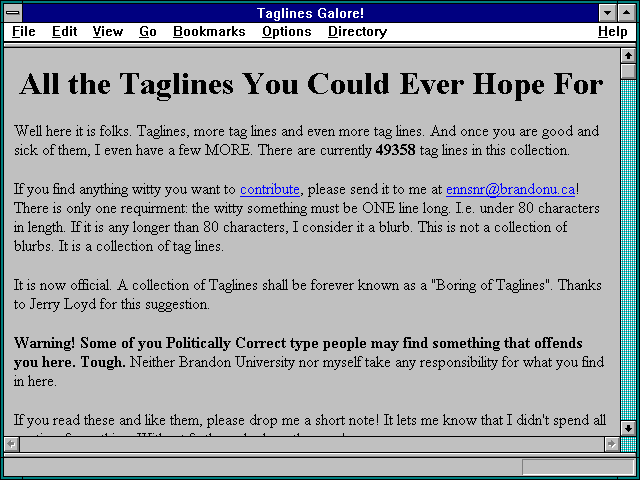 Screenshot of Internet Training Resources