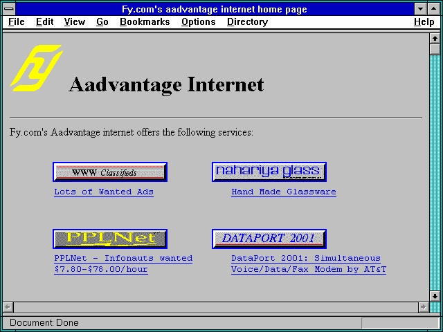 Screenshot of Fy.com's aadvantage internet home page