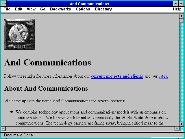 Screenshot of And Communications - Internet development services