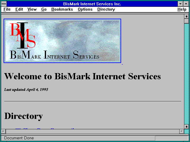 Screenshot of BisMark Internet Services Inc.