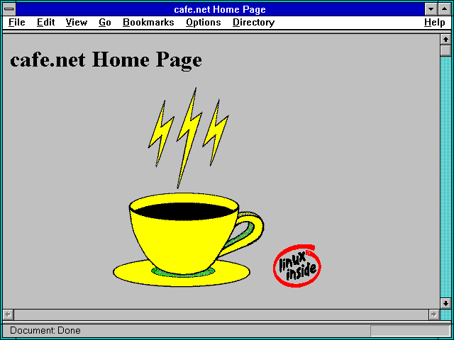Screenshot of cafe.net Home Page