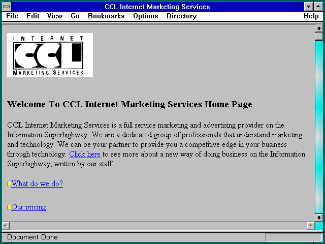 Screenshot of CCL Internet Marketing Services