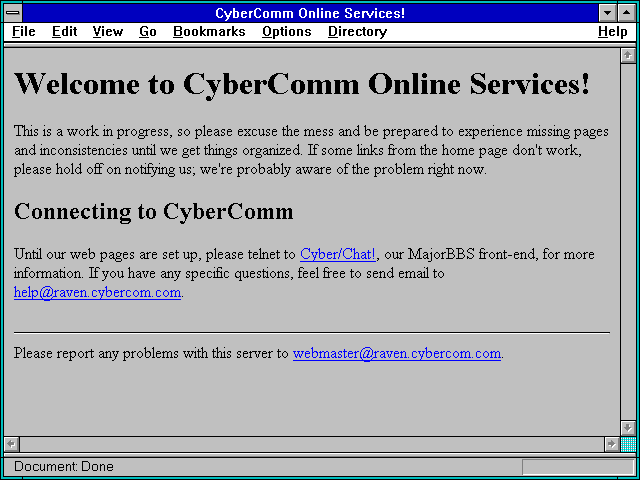 Screenshot of CyberComm Online Services!