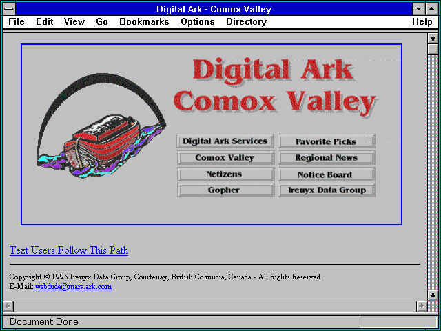 Screenshot of Digital Ark - Comox Valley