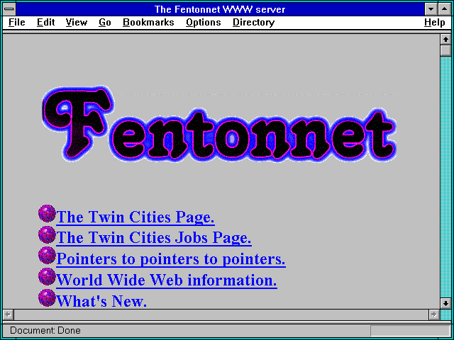 Screenshot of The Fentonnet WWW server