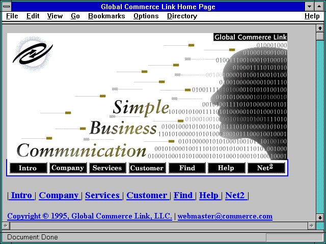 Screenshot of Global Commerce Link Home Page