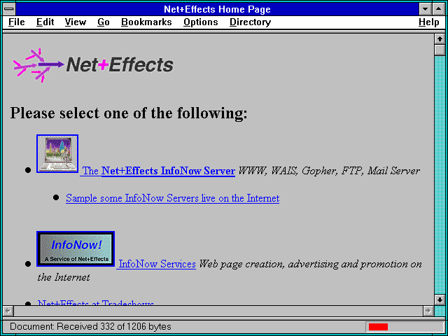 Screenshot of Net+Effects Home Page