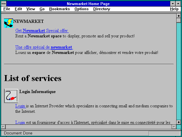 Screenshot of Newmarket Home Page