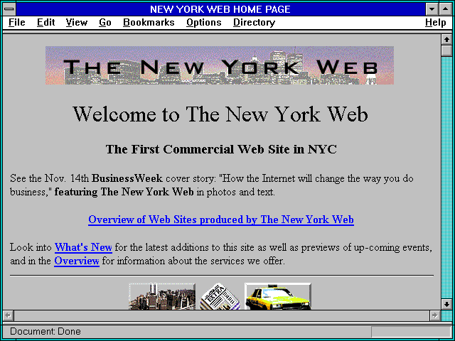 Screenshot of NEW YORK WEB HOME PAGE