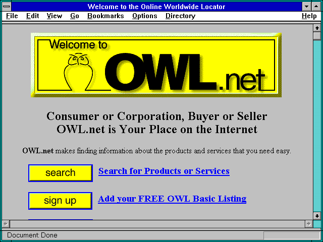 Screenshot of Welcome to the Online Worldwide Locator