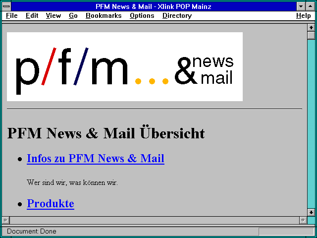 Screenshot of PFM News & Mail - Xlink POP Mainz