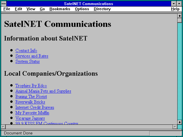 Screenshot of SatelNET Communications