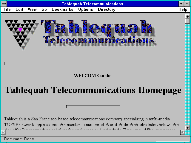 Screenshot of Tahlequah Telecommunications