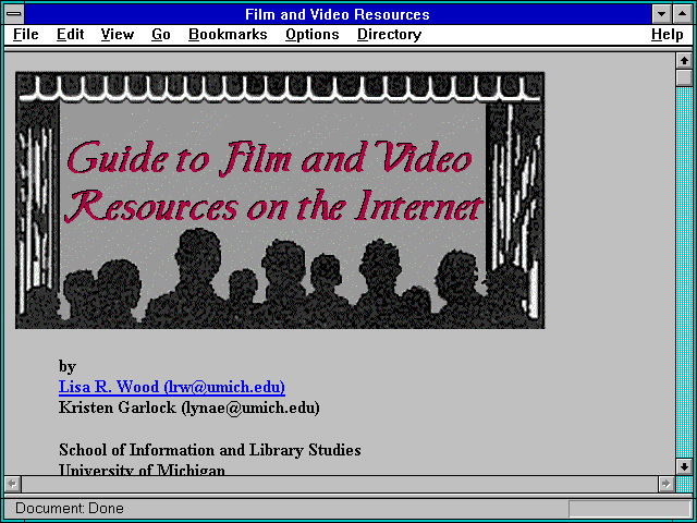 Screenshot of Film and Video Resources