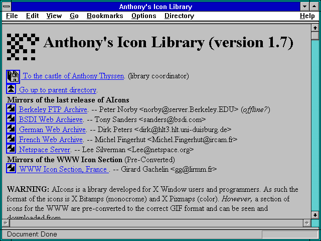 Screenshot of Anthony's Icon Library