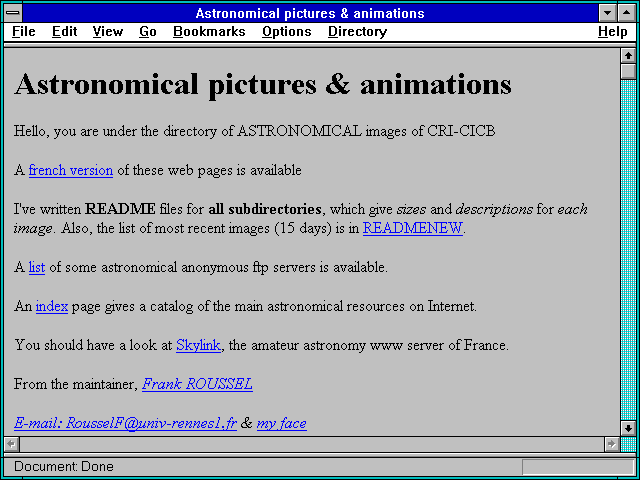 Screenshot of Astronomical Pictures and Animations