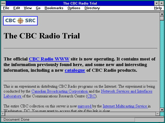 Screenshot of The CBC Radio Trial
