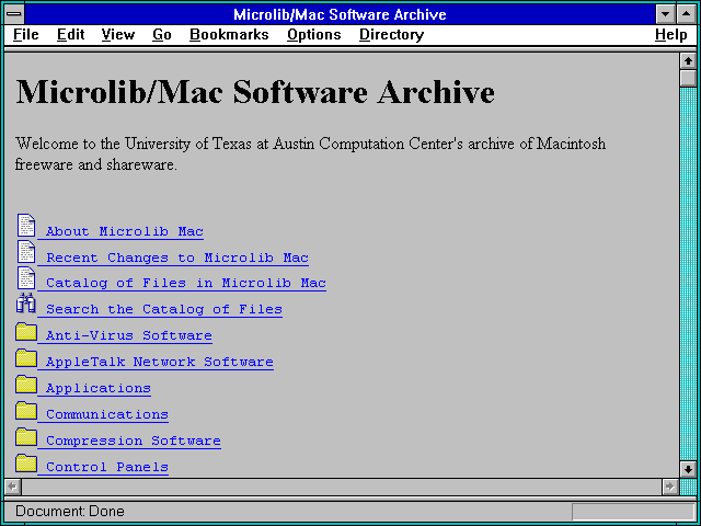 Screenshot of Microlib/Mac Software Archive
