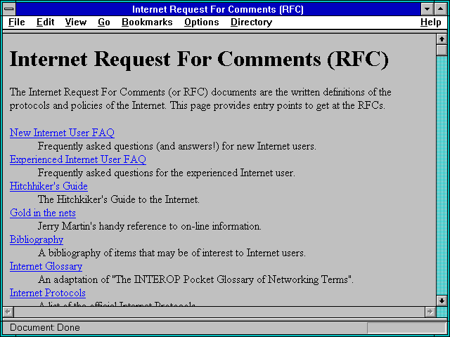 Screenshot of Internet Request For Comments (RFC)
