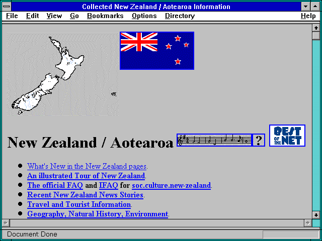 Screenshot of Collected New Zealand / Aotearoa Information