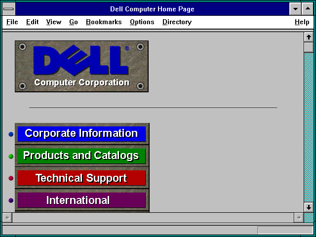 Screenshot of Dell Worldwide Web Server