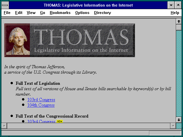 Screenshot of 1998 Budget Publications from the OMB