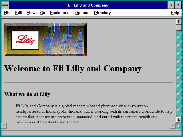 Screenshot of Eli Lilly and Company