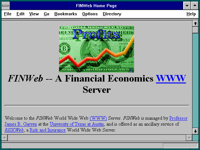 Screenshot of FINWeb Financial Info