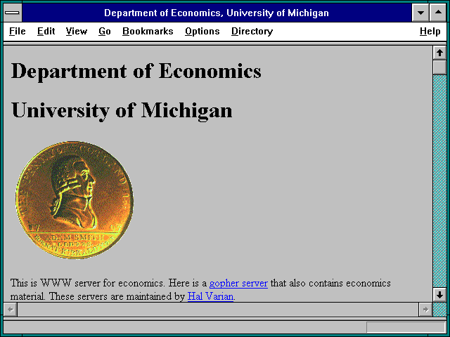 Screenshot of Department of Economics--University of Michigan