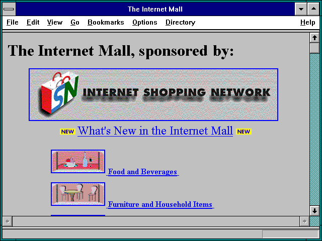 Screenshot of Internet Mall on the Mecklerweb