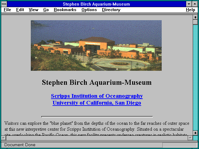 Screenshot of Stephen Birch Aquarium-Museum