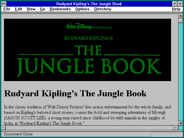 Screenshot of Rudyard Kipling's The Jungle Book
