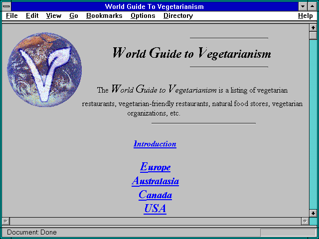 Screenshot of World Guide To Vegetarianism