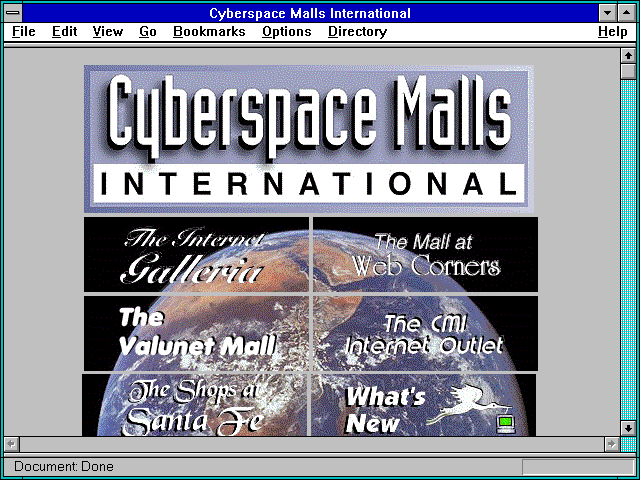 Screenshot of Cyberspace Malls International