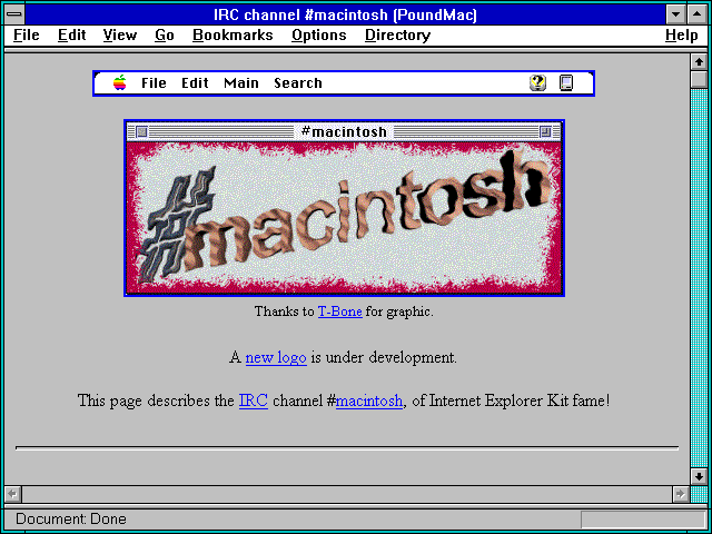 Screenshot of IRC channel #macintosh (PoundMac)