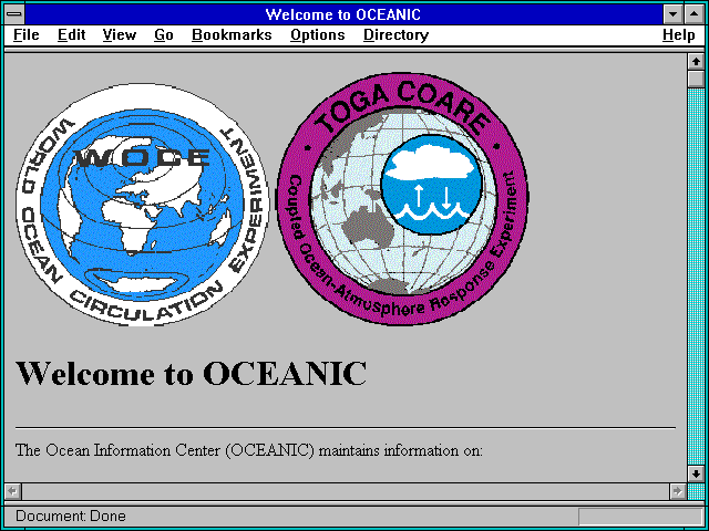 Screenshot of Welcome to OCEANIC